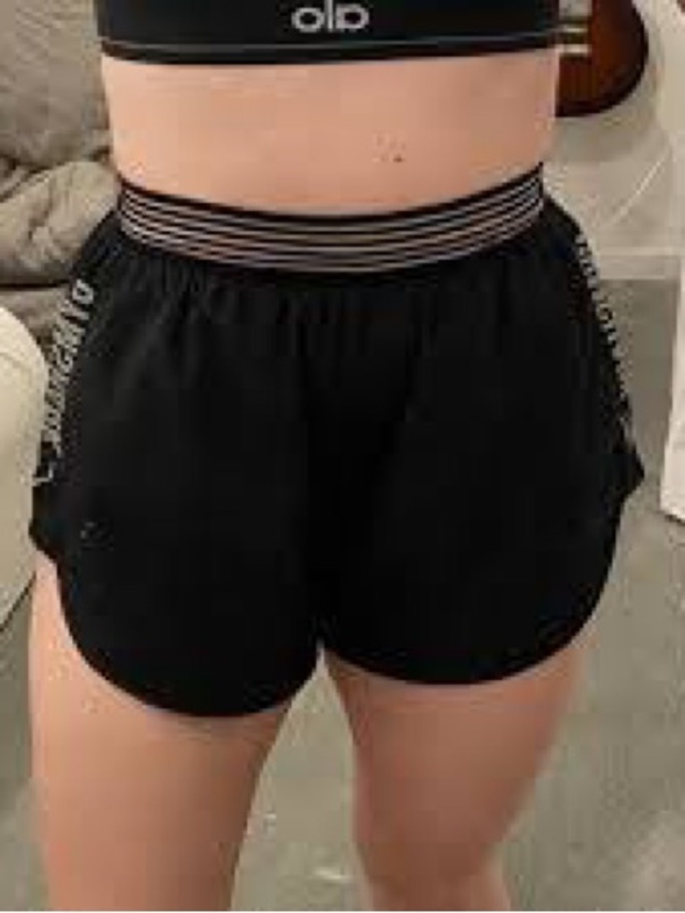 Gymshark Black Athletic Running Shorts with Striped Waistband